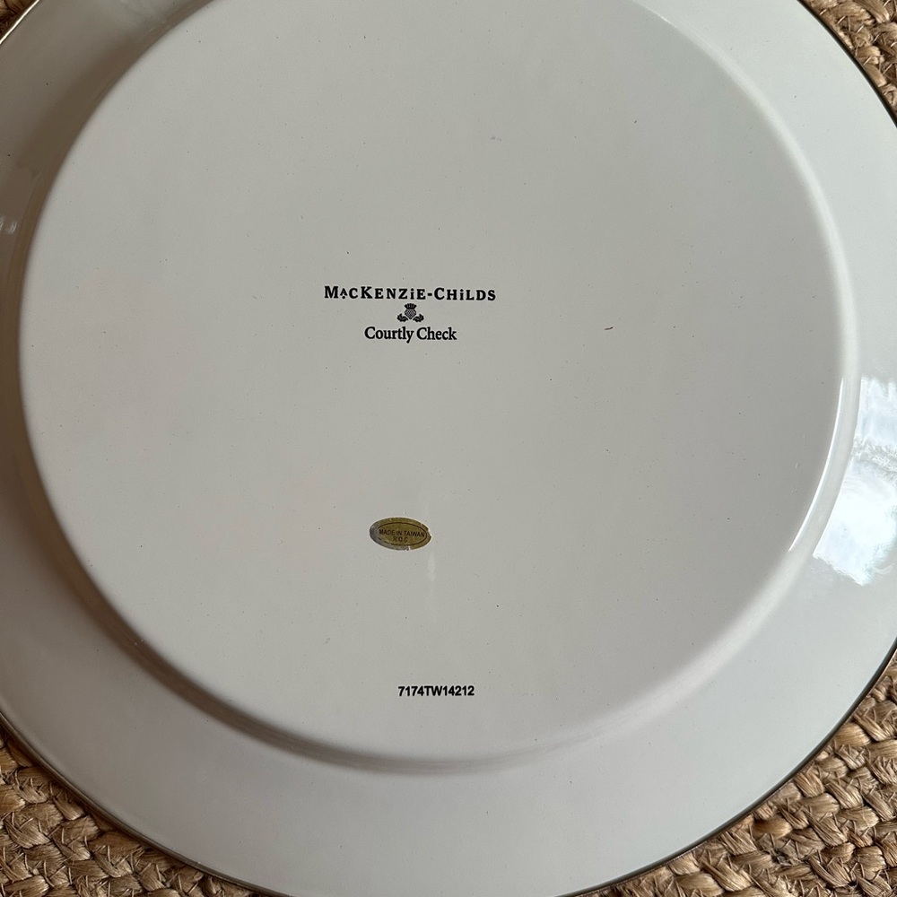 MacKenzie-Childs Black and White Checkered Plate - Picture 2 of 5